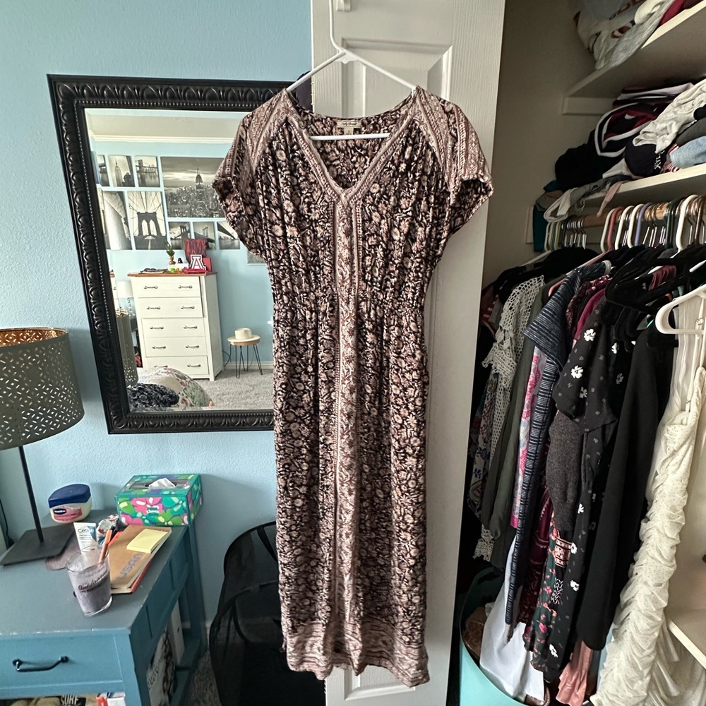 Lucky Brand Black and Cream Maxi Dress